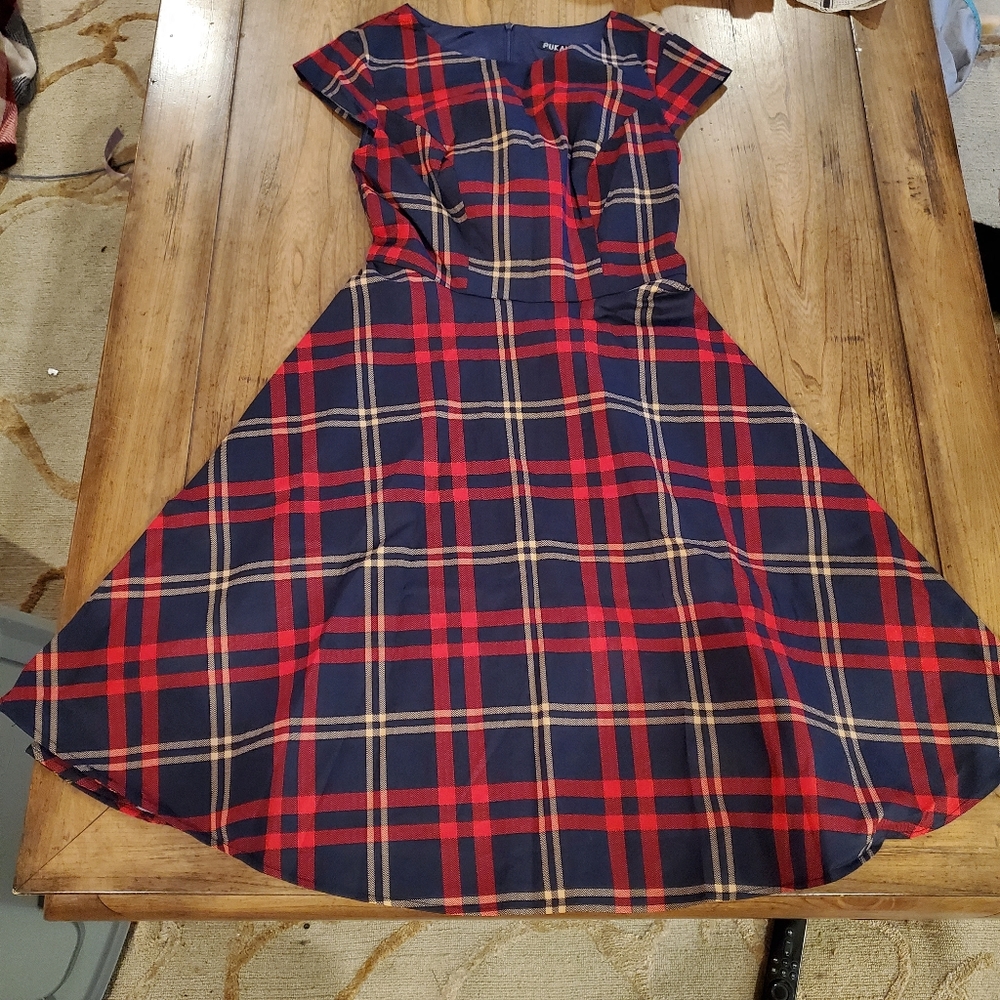VINTAGE Inspired Plaid Swing Dress